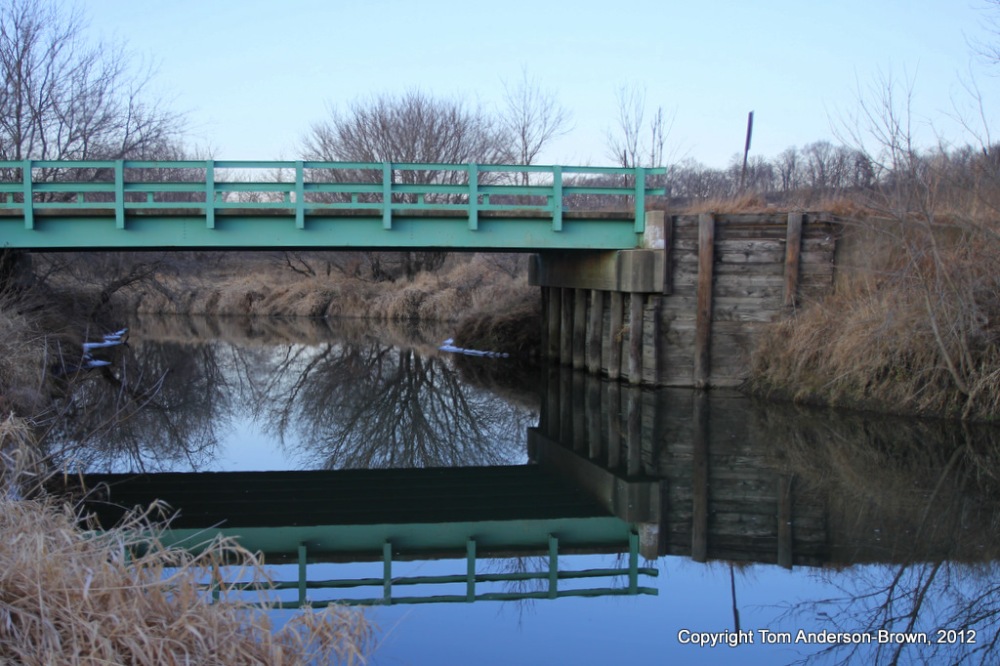 Twin Bridge Road passes over the Galena River, Lafayette, County, Wisconsin